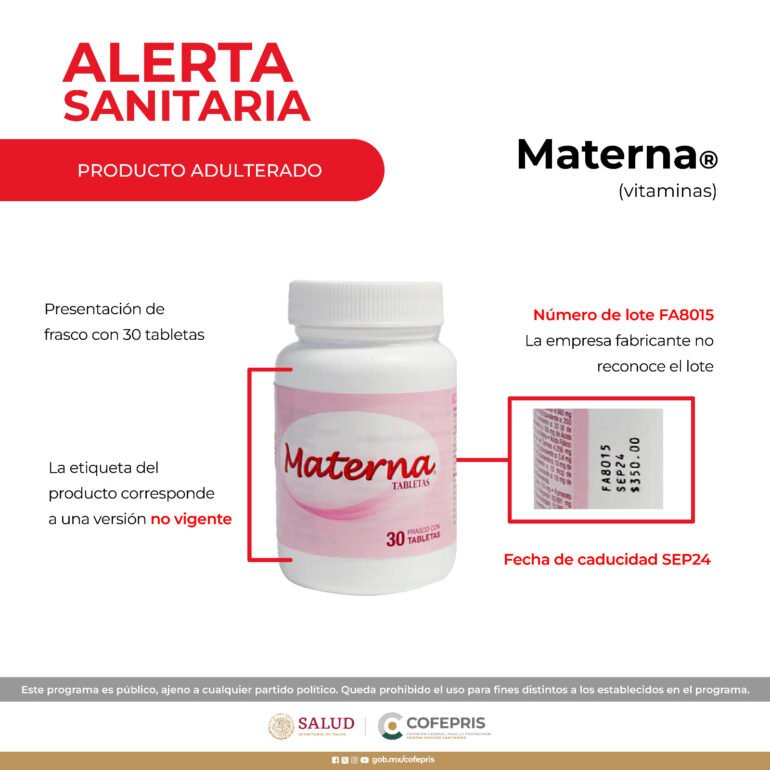 Cofepris emite alerta sanitaria por vitaminas adulteradas