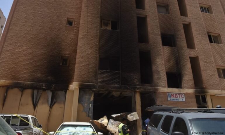 Incendio en un edificio de Kuwait